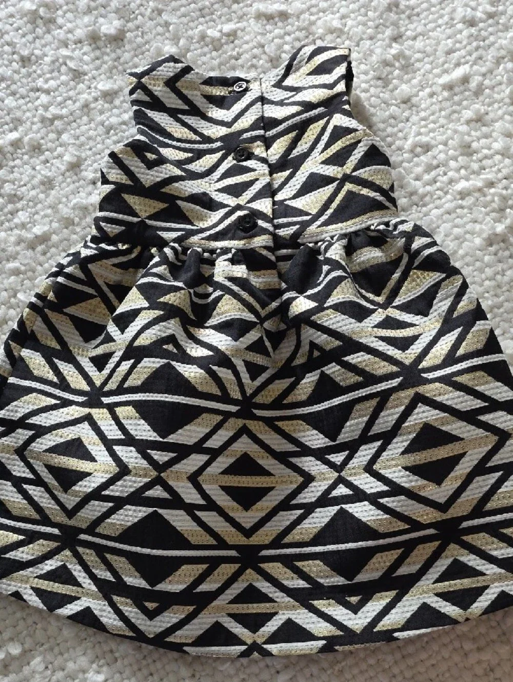 Crazy 8 Girls Black and Gold Geometric Party Dress 6-12m